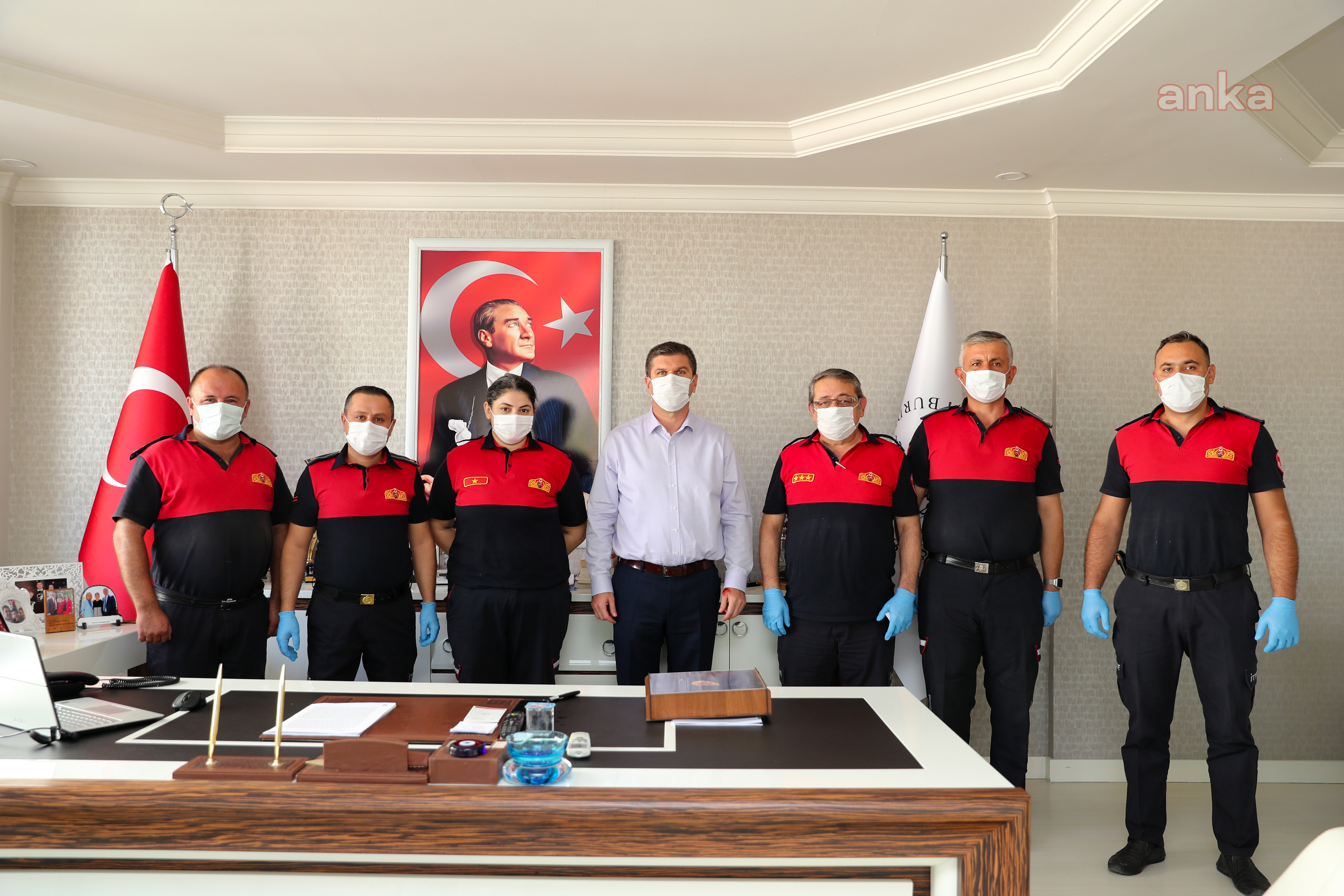 İTFAİYE PERSONELİNDEN BURDUR BELEDİYE BAŞKANI ERCENGİZ'E ZİYARET