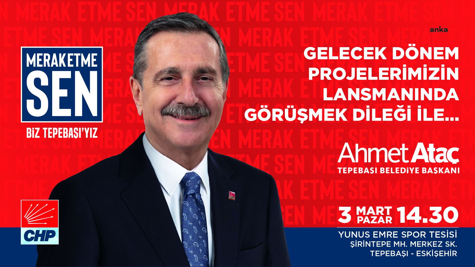 TEPEBAŞI BELEDİYE BAŞKANI ATAÇ, GELECEK DÖNEM İÇİN PROJELERİNİ 3 MART’TA TANITACAK