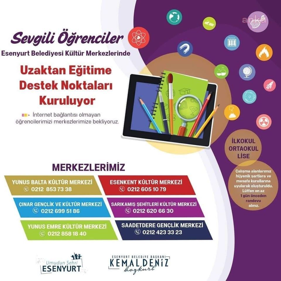 ESENYURT BELEDİYESİ, UZAKTAN EĞİTİME DESTEK NOKTALARI KURUYOR