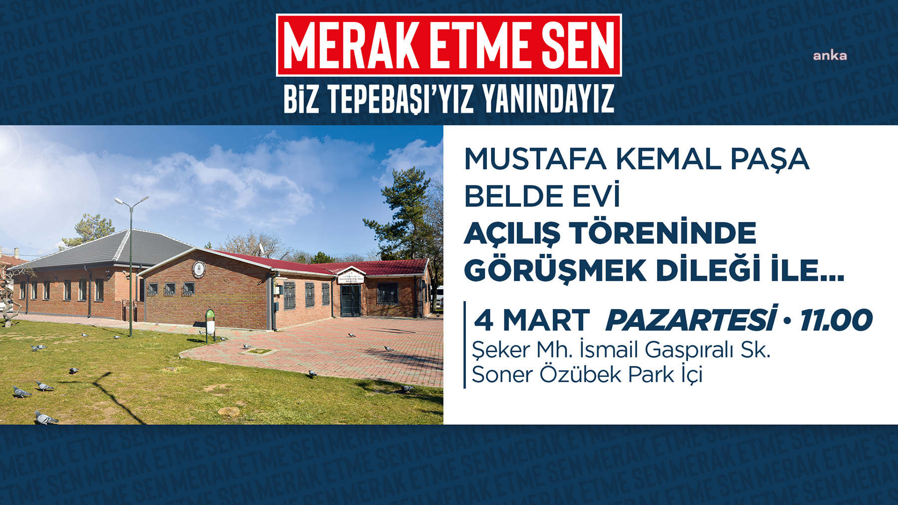 TEPEBAŞI BELEDİYESİ, MUSTAFA KEMAL PAŞA BELDE EVİ'Nİ HİZMETE AÇIYOR