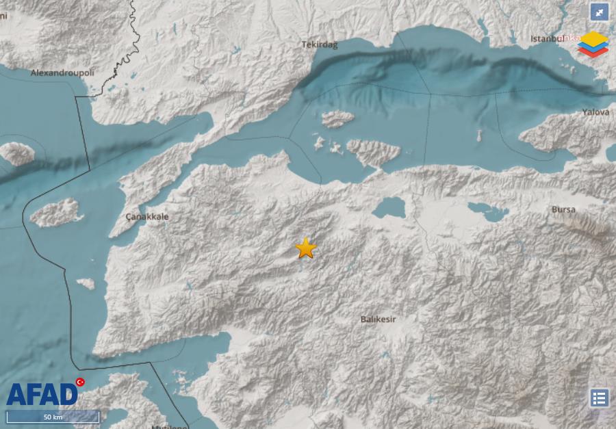 ÇANAKKALE’NİN YENİCE İLÇESİNDE 4.9 BÜYÜKLÜĞÜNDE DEPREM OLDU