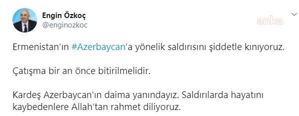 CHP’Lİ ÖZKOÇ ERMENİSTAN’I KINADI: KARDEŞ AZERBAYCAN'IN DAİMA YANINDAYIZ