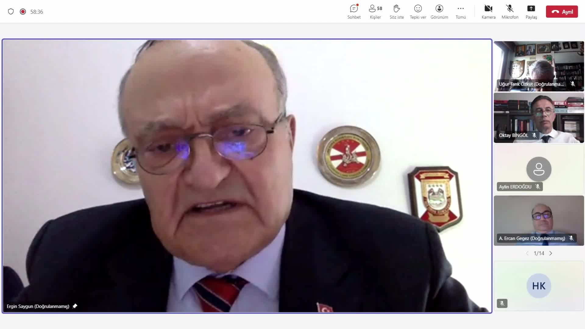 EMEKLİ ORGENERAL ERGİN SAYGUN: "MENSUBU OLDUĞUMUZ BATI İTTİFAKI NEREDEYSE ÜLKEMİZ İÇİN BİR TEHDİT HALİNE GELMİŞTİR"