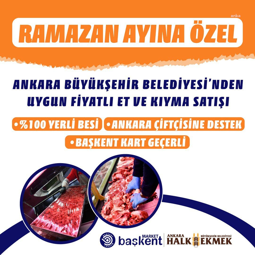 ANKARA BÜYÜKŞEHİR BELEDİYESİNDEN RAMAZANA ÖZEL UYGUN FİYATLI ET VE KIYMA SATIŞI