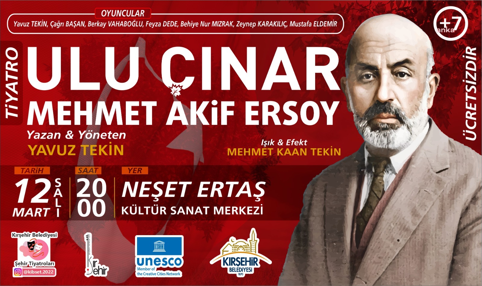 “ULU ÇINAR MEHMET AKİF ERSOY” OYUNU, KIRŞEHİR’DE SAHNELENECEK