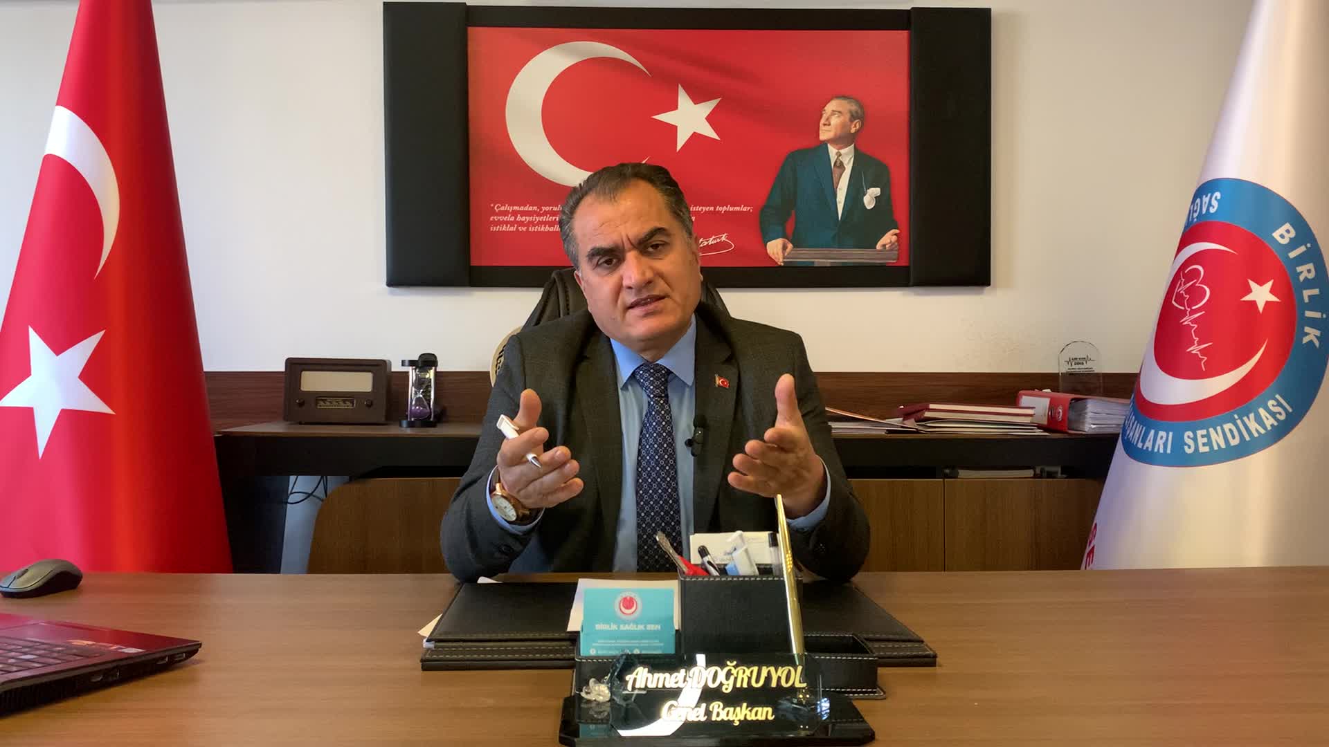 BİRLİK SAĞLIK SEN BAŞKANI DOĞRUYOL'DAN SAĞLIK BAKANI KOCA'YA: BİR MESLEK GRUBUNUN GÖREVİ OLMAYAN BAŞKA BİR İŞİ YAPMASININ ÖNÜNÜN AÇILMASINI ANLAMAK MÜMKÜN DEĞİLDİR