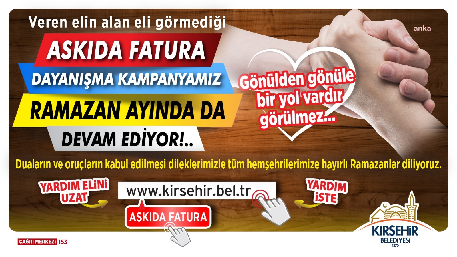 KIRŞEHİR’DE “ASKIDA FATURA DAYANIŞMA KAMPANYASI” RAMAZAN AYINDA DA DEVAM EDİYOR