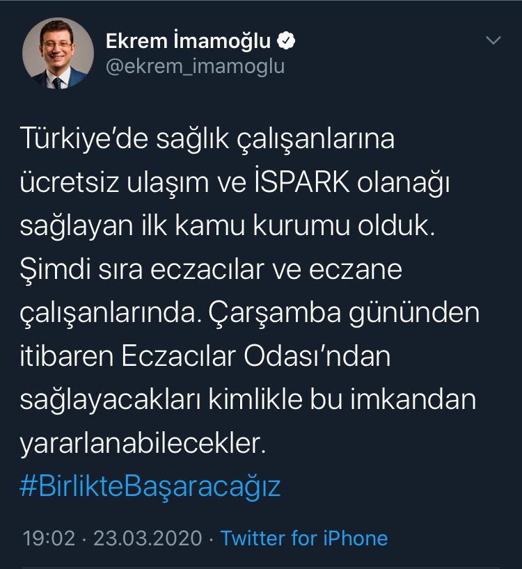 İSTANBUL VE İZMİR’DE SAĞLIKÇILARDAN SONRA ECZACILARA DA ULAŞIM ÜCRETSİZ