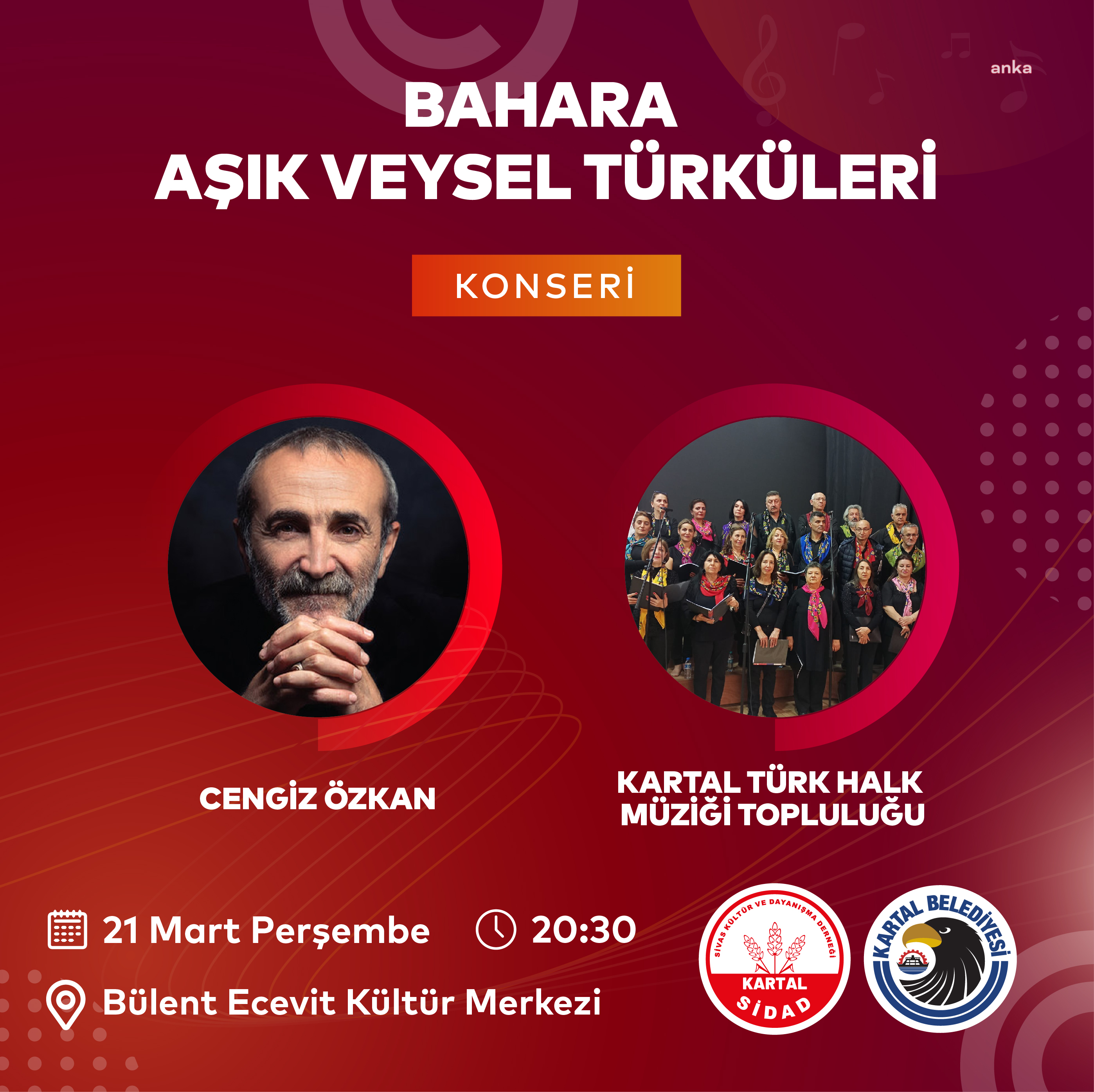 KARTAL, VEFATININ 51. YILINDA AŞIK VEYSEL’İ TÜRKÜLERİYLE ANACAK