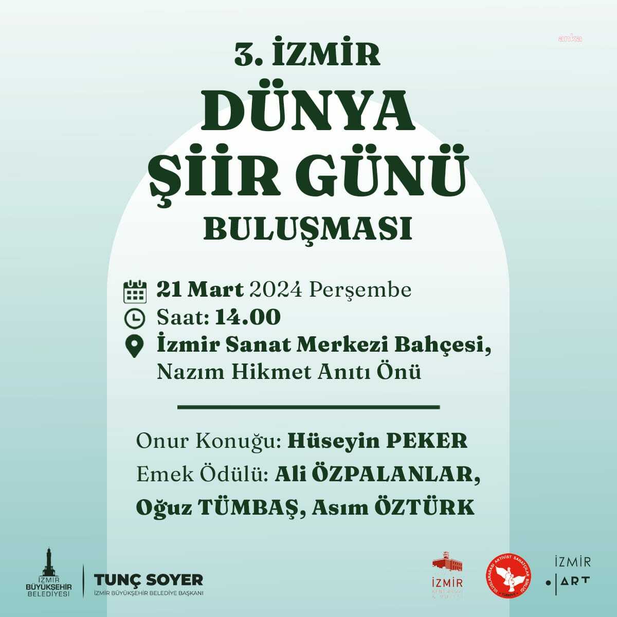 3. İZMİR DÜNYA ŞİİR GÜNÜ BULUŞMASI KÜLTÜRPARK’TA
