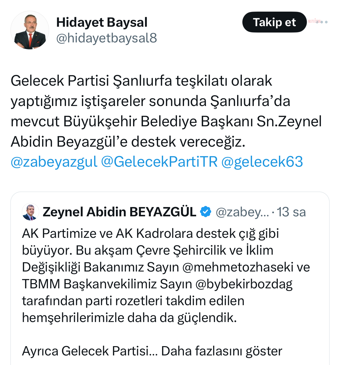 GELECEK PARTİSİ ŞANLIURFA’DA ADAYINI ÇEKTİ…