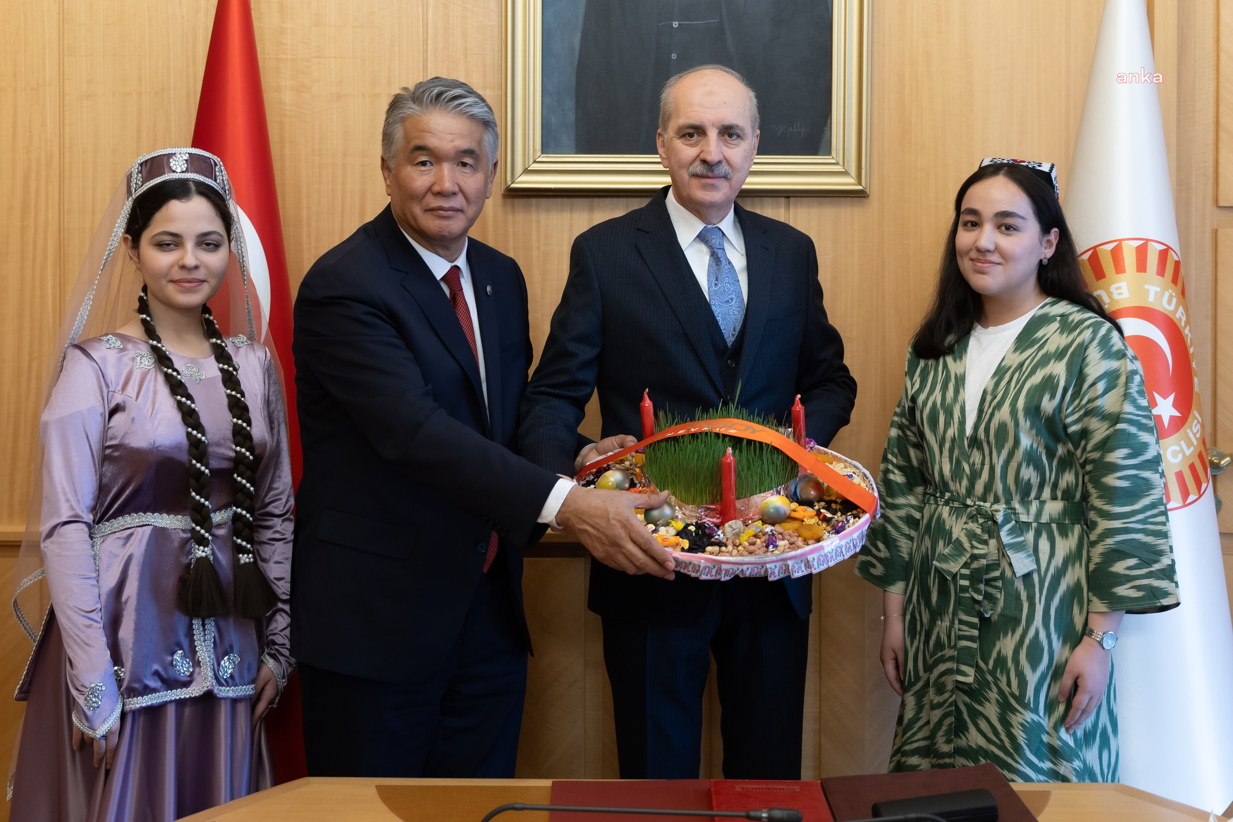 TBMM BAŞKANI KURTULMUŞ, TÜRKSOY GENEL SEKRETERİ RAEV’İ KABUL ETTİ