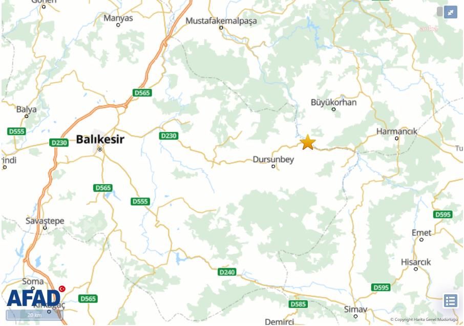 BALIKESİR DURSUNBEY’DE 4 BÜYÜKLÜĞÜNDE DEPREM OLDU