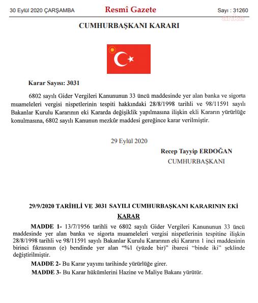 DÖVİZ VE ALTIN ALIM SATIM VERGİSİ DÜŞÜRÜLDÜ