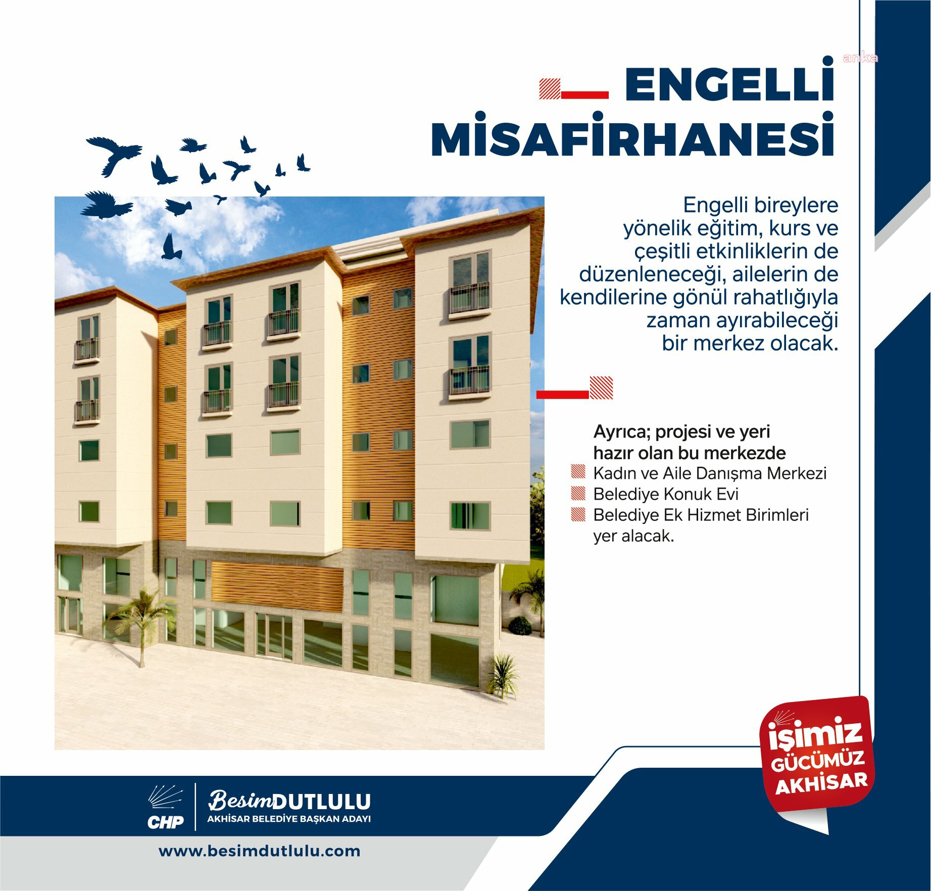 AKHİSAR BELEDİYESİ, KENTE "ENGELLİ MİSAFİRHANESİ" KAZANDIRMAYA HAZIRLANIYOR