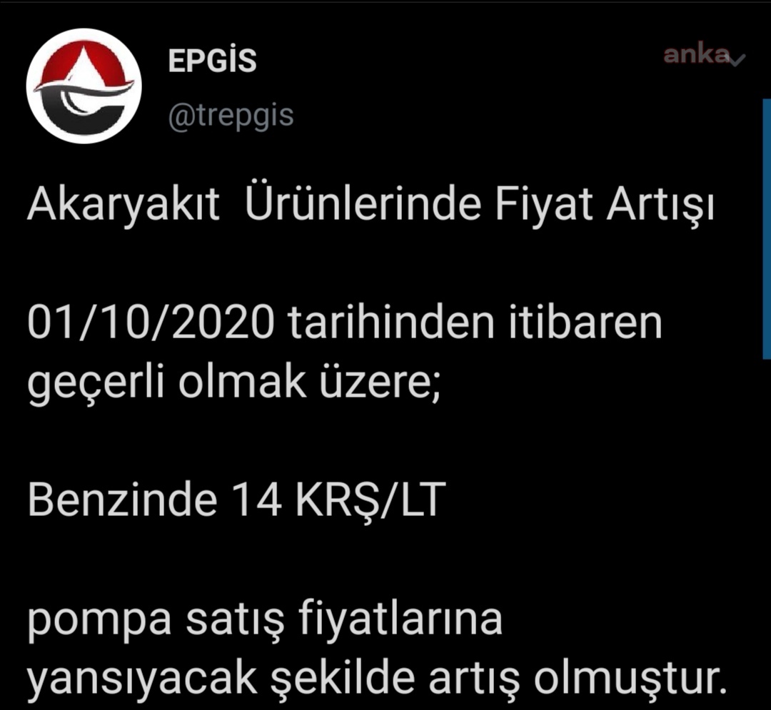 BENZİNE 14 KURUŞ ZAM