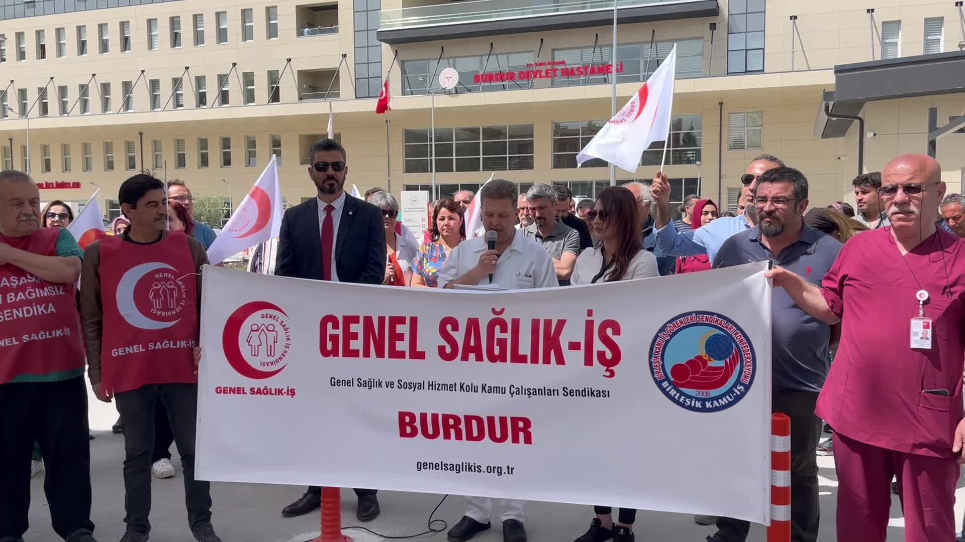 BURDUR’DA SAĞLIK ÇALIŞANLARI 'VERGİDE ADALET' İSTEDİ