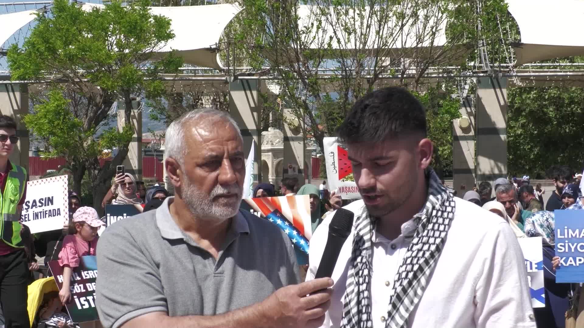 İZMİR'DE 'İSRAİL' PROTESTOSU: “KISITLAMA DEĞİL TAM BİR BOYKOT VE YAPTIRIM TALEP EDİYORUZ"