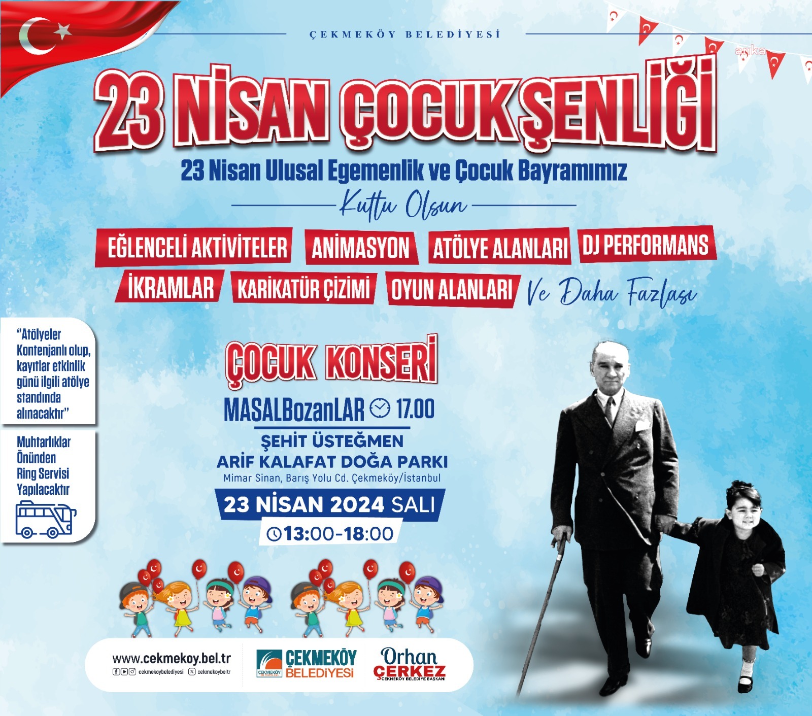ÇEKMEKÖY BELEDİYESİ, 23 NİSAN'I 'ÇOCUK ŞENLİĞİ'YLE KUTLAYACAK