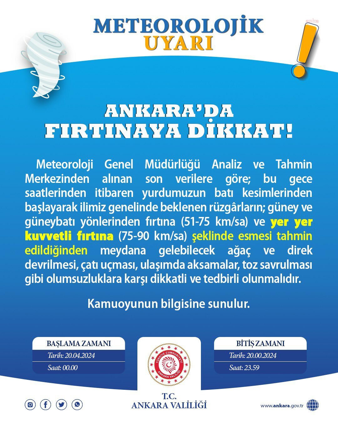 METEOROLOJİ'DEN KUVVETLİ FIRTINA VE KUVVETLİ YAĞIŞ UYARISI