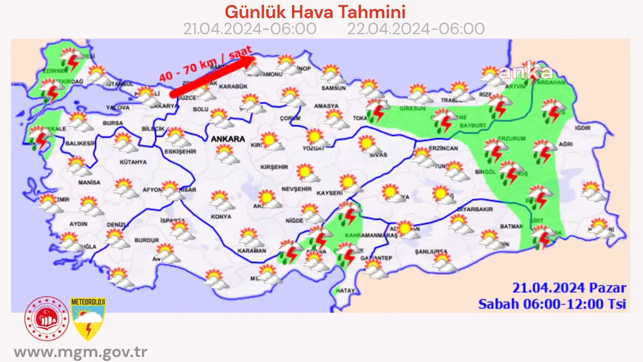 METEOROLOJİ GENEL MÜDÜRLÜĞÜ: "BAZI BÖLGELERDE GÖK GÜRÜLTÜLÜ SAĞANAK YAĞIŞ BEKLENİYOR"