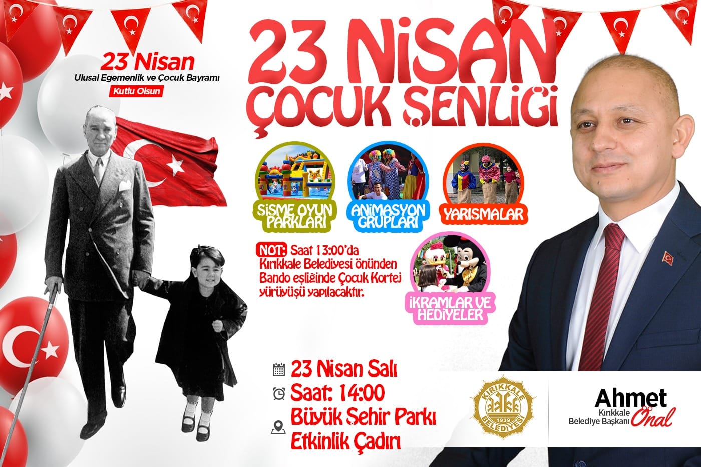KIRIKKALE BELEDİYESİ'NDEN ÇOCUKLARA 23 NİSAN KUTLAMASI