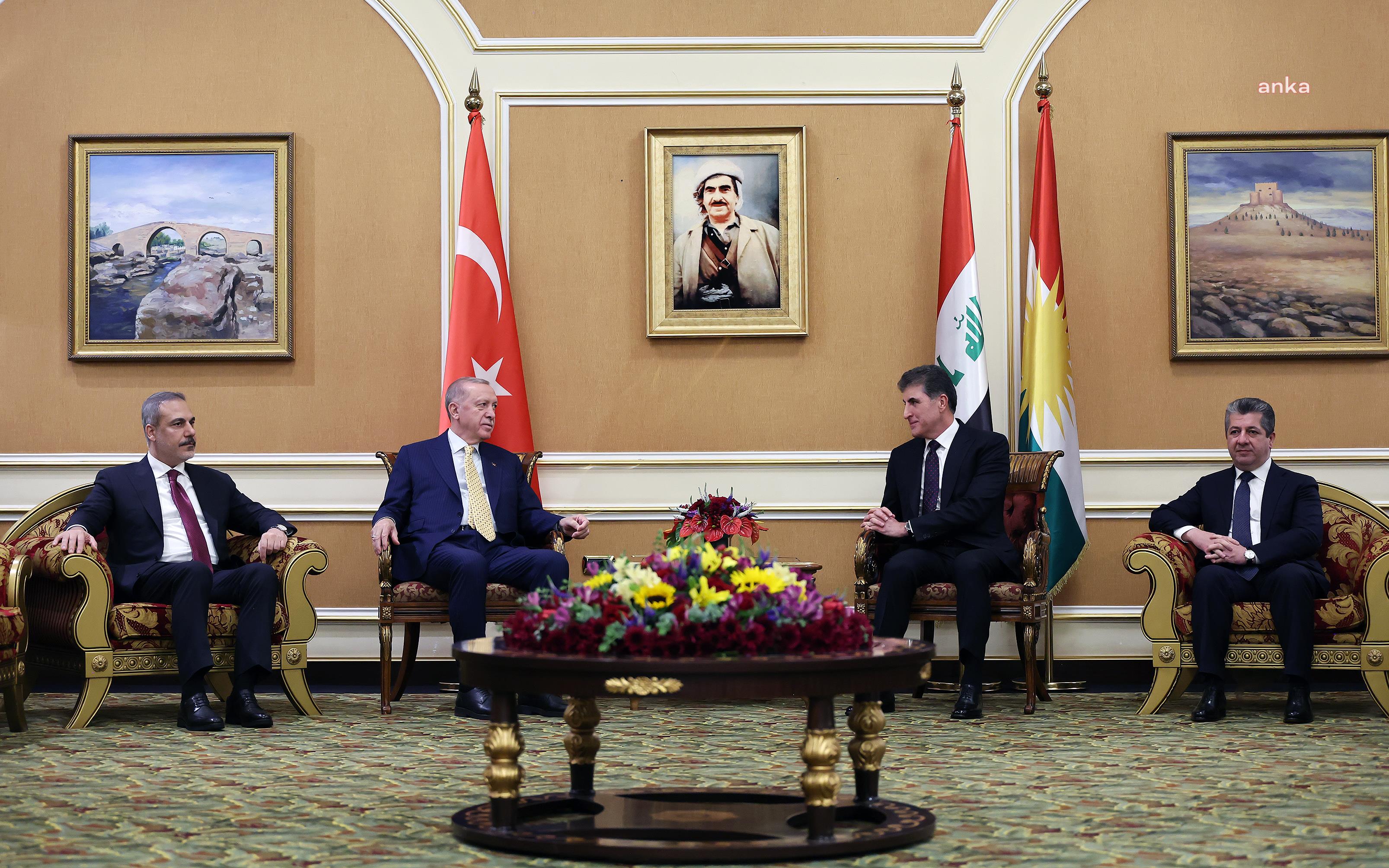 ERDOĞAN, ERBİL’DE NEÇİRVAN VE MESRUR BARZANİ İLE GÖRÜŞTÜ