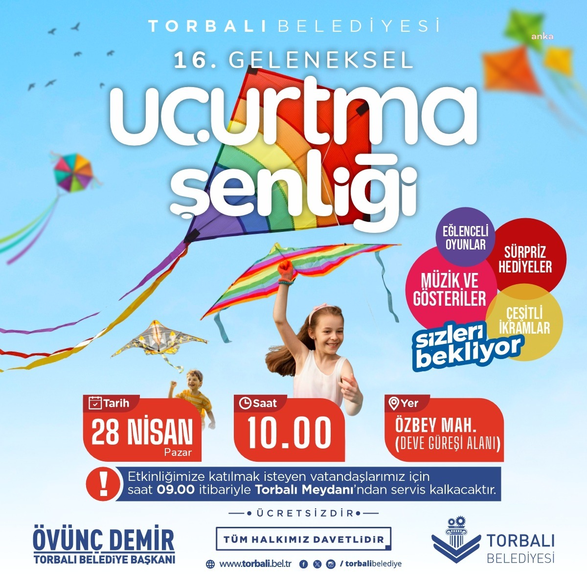 TORBALI BELEDİYESİ “UÇURTMA ŞENLİĞİ” DÜZENLİYOR
