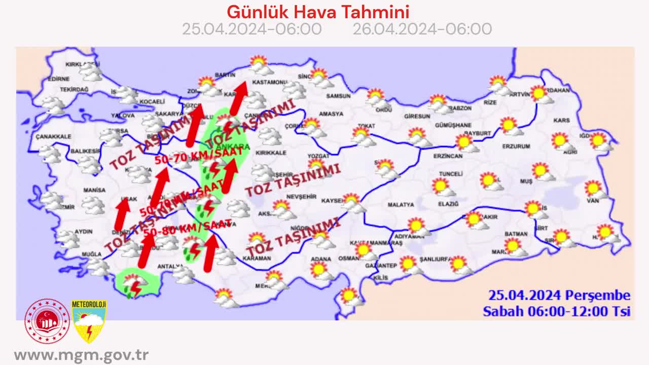 METEOROLOJİ, KUVVETLİ RÜZGAR VE TOZ TAŞINIMI UYARISINI YİNELEDİ: GÖRÜŞ MESAFESİNDE DÜŞME, HAVA KALİTESİNDE AZALMA, ULAŞIMDA AKSAMALAR YAŞANABİLİR