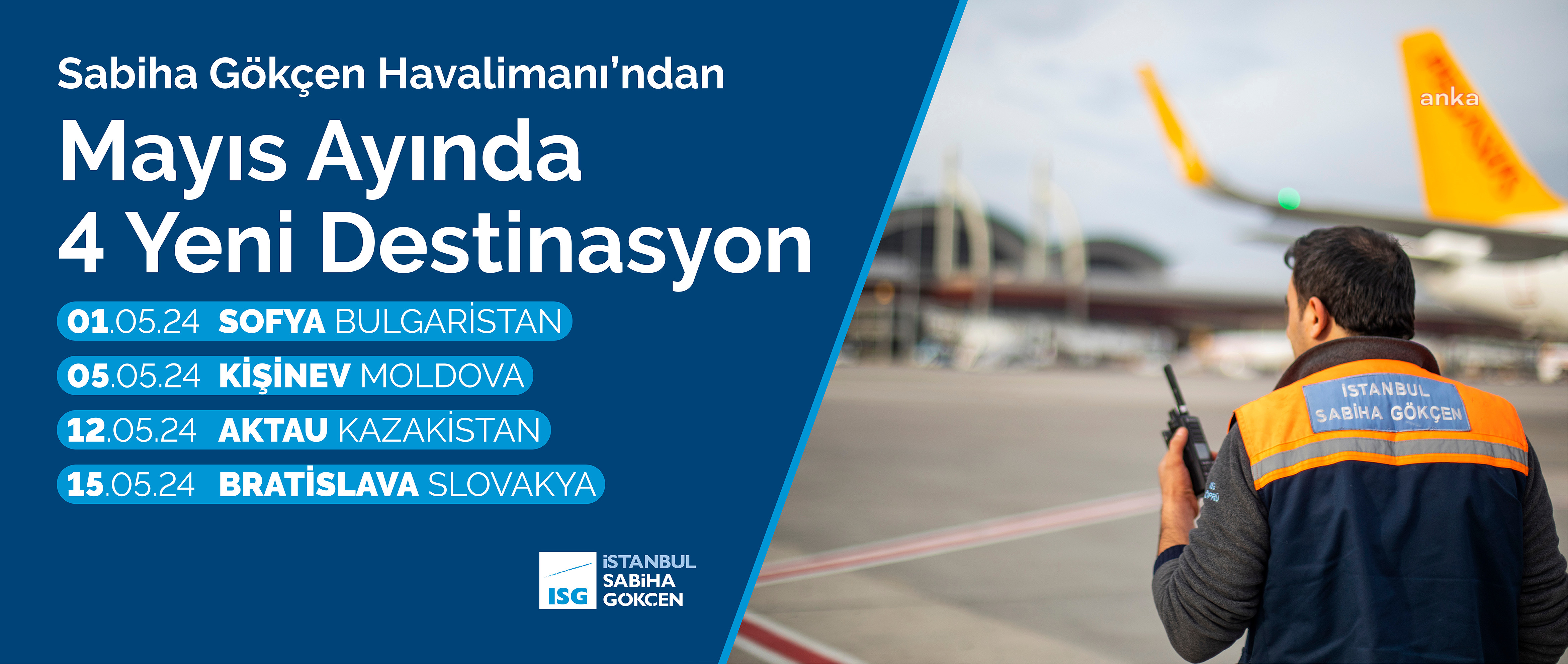 SABİHA GÖKÇEN ULUSLARARASI HAVALİMANI’NDAN MAYIS AYINDA 4 YENİ DESTİNASYON