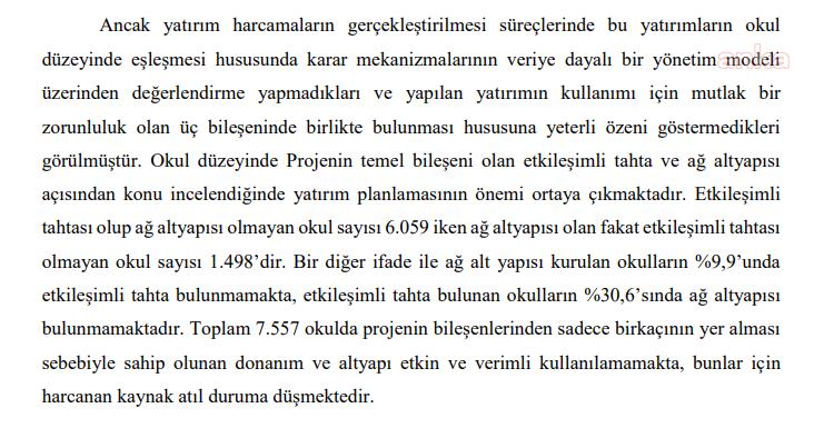 SAYIŞTAY'DAN 'FATİH' RAPORU: ALTYAPI OLAN OKULDA ETKİLEŞİMLİ TAHTA YOK, ETKİLEŞİMLİ TAHTA OLAN OKULDA ALTYAPI YOK