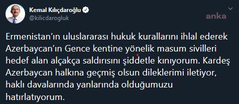 CHP'DEN ERMENİSTAN'A KINAMA: ERMENİSTAN'IN SAVAŞ SUÇU NİTELİĞİNDEKİ SALDIRILARINI KINIYORUZ