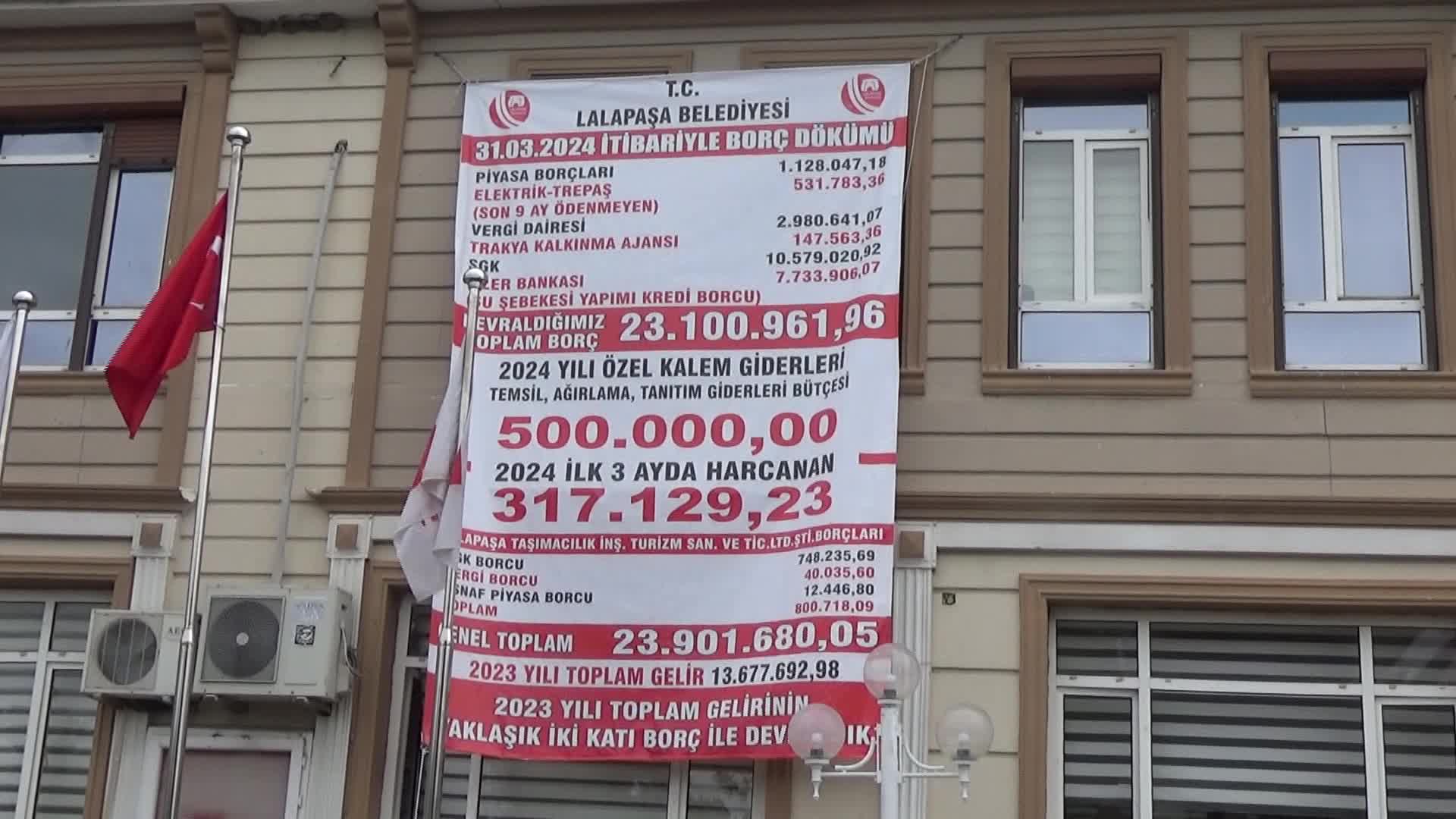 EDİRNE LALAPAŞA BELEDİYE BAŞKANI GELDİ: 23 MİLYON 901 BİN LİRA BORCUMUZ VAR