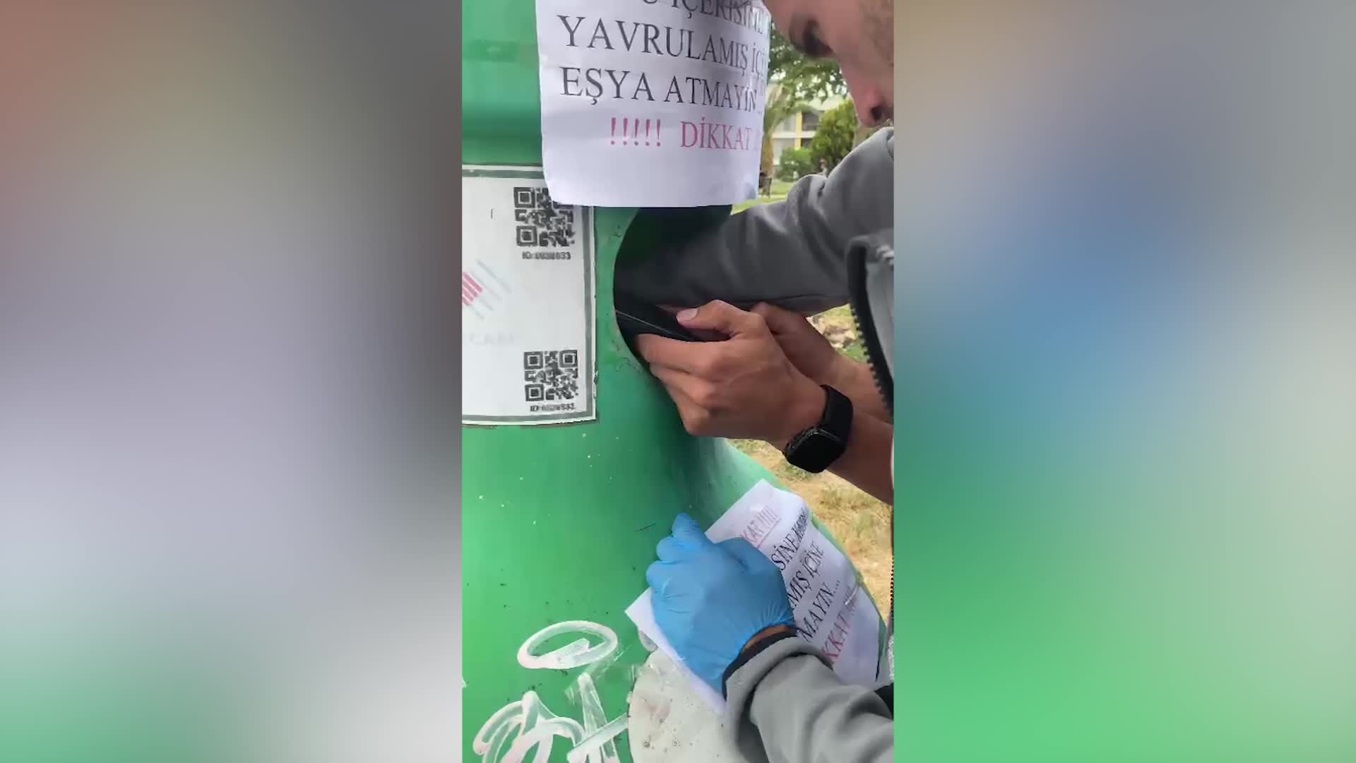 BUCA BELEDİYESİ EKİPLERİ, GERİ DÖNÜŞÜM KUMBARASINDA MAHSUN KALAN YAVRU KEDİLERİ KURTARDI