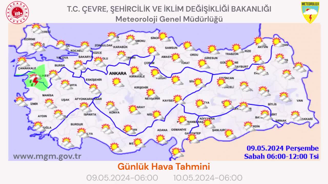 METEOROLOJİ'DEN 12 İLDE GÖK GÜRÜLTÜLÜ SAĞANAK YAĞIŞ UYARISI