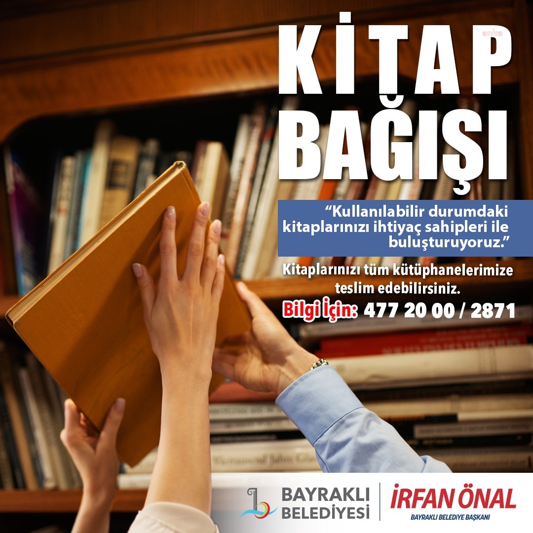 BAYRAKLI BELEDİYE BAŞKANI ÖNAL’DAN KİTAP BAĞIŞI ÇAĞRISI