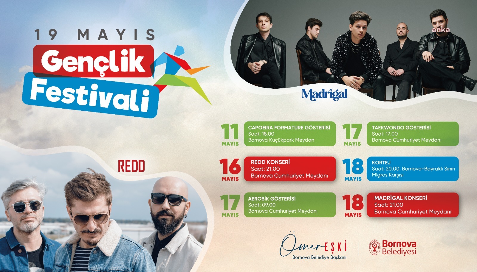 BORNOVA BELEDİYESİ'NDEN 19 MAYIS’A ÖZEL 'GENÇLİK FESTİVALİ'