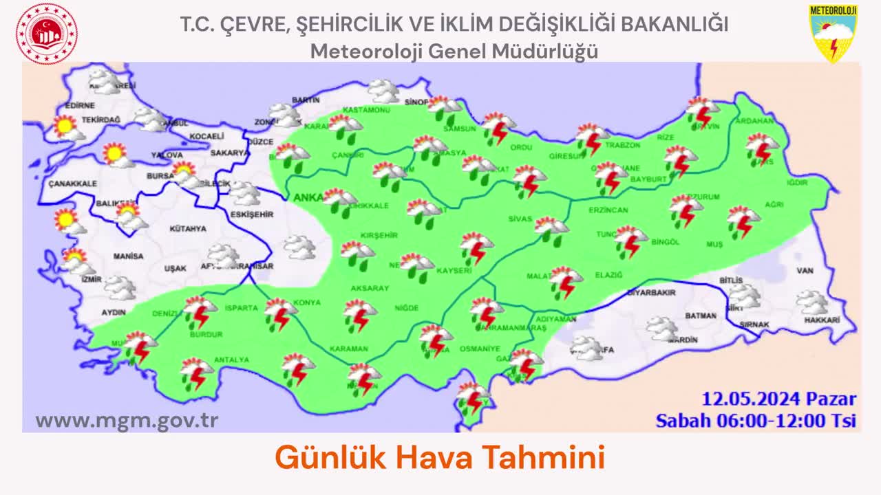 METEOROLOJİ GENEL MÜDÜRLÜĞÜ UYARDI: SAĞANAK VE GÖK GÜRÜLTÜLÜ SAĞANAK YAĞIŞ BEKLENİYOR