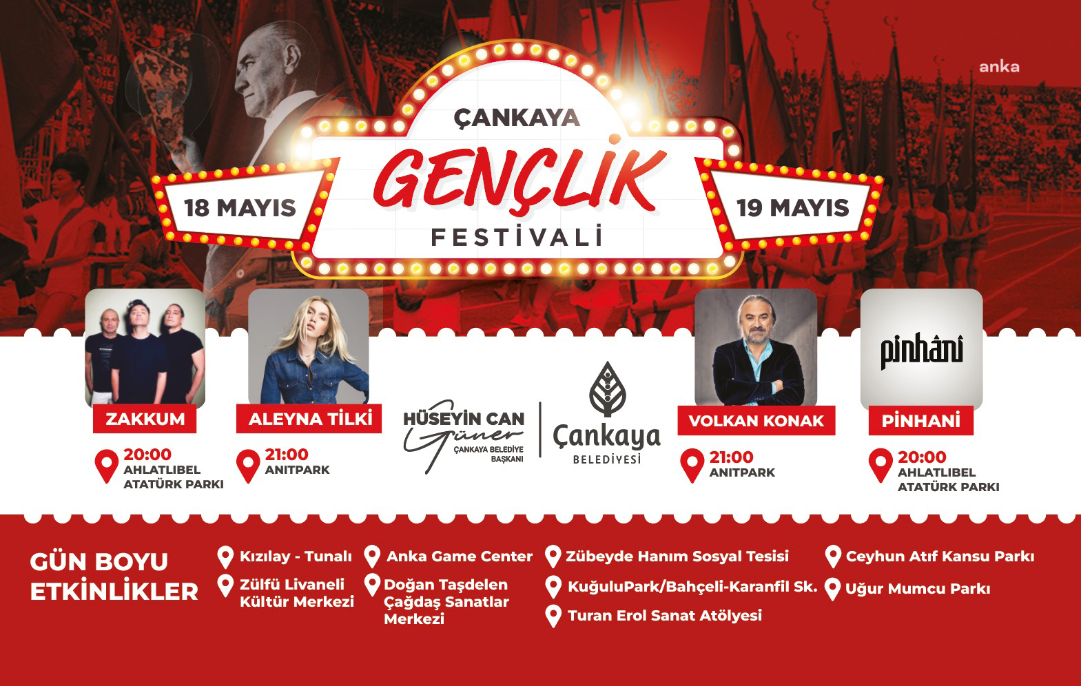 ÇANKAYA BELEDİYESİ, 19 MAYIS’I “GENÇLİK FESTİVALİ” İLE KUTLAYACAK
