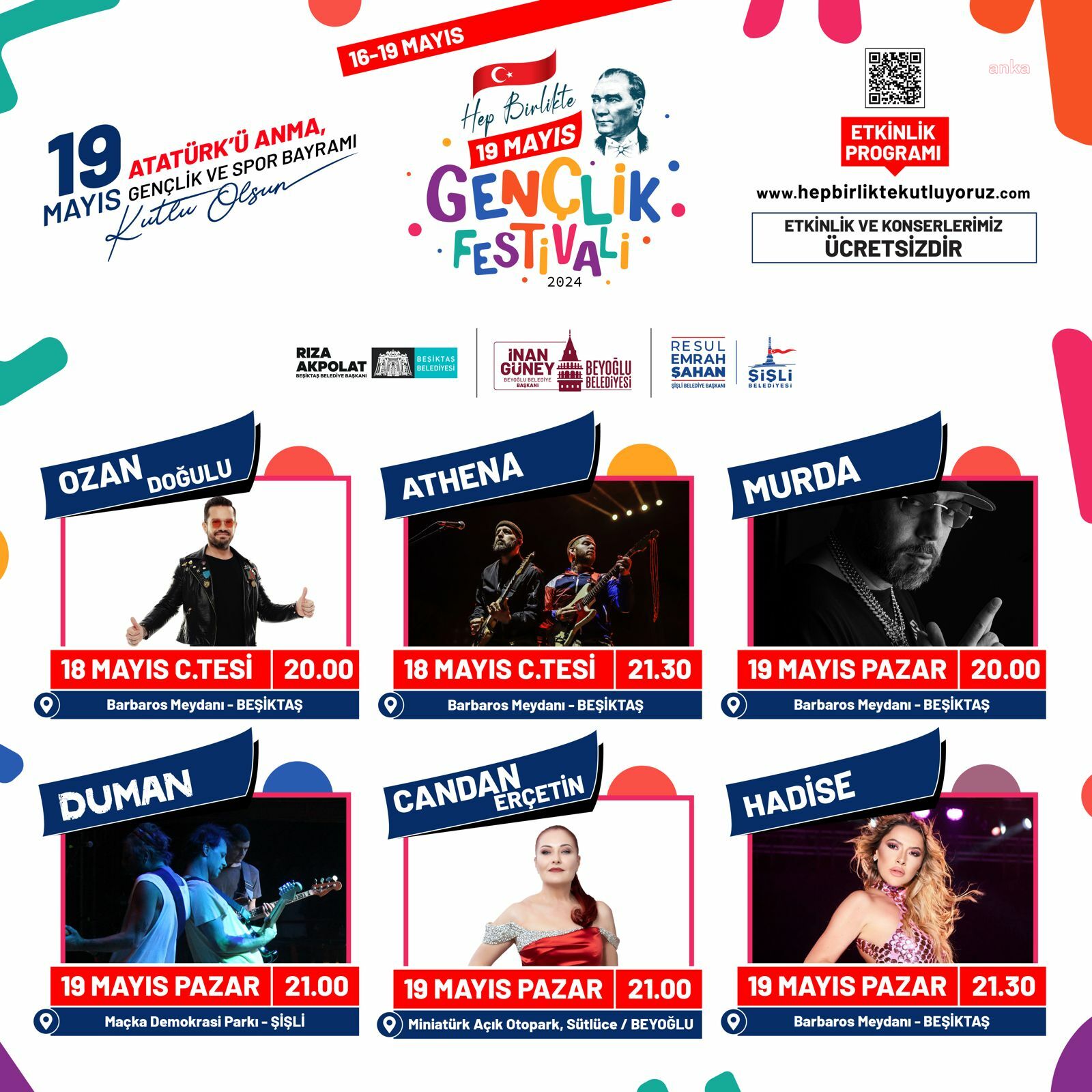 İSTANBUL’DA ÜÇ İLÇEDEN ORTAK “HEP BİRLİKTE 19 MAYIS GENÇLİK FESTİVALİ”
