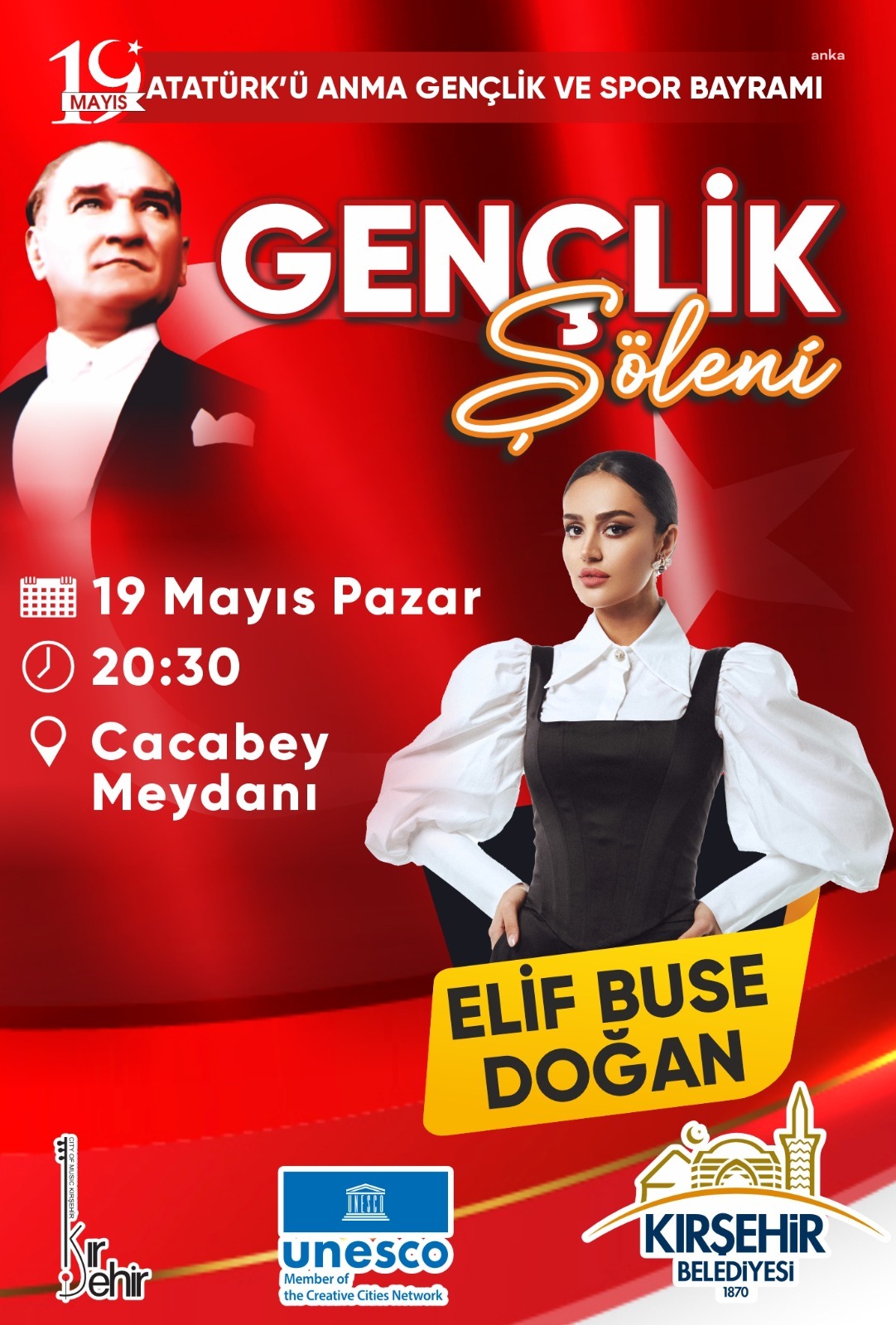 KIRŞEHİR’DE 19 MAYIS COŞKUYLA KUTLANACAK