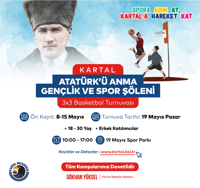 KARTAL BELEDİYESİ, 19 MAYIS’I BİR DİZİ ETKİNLİKLE KUTLAYACAK