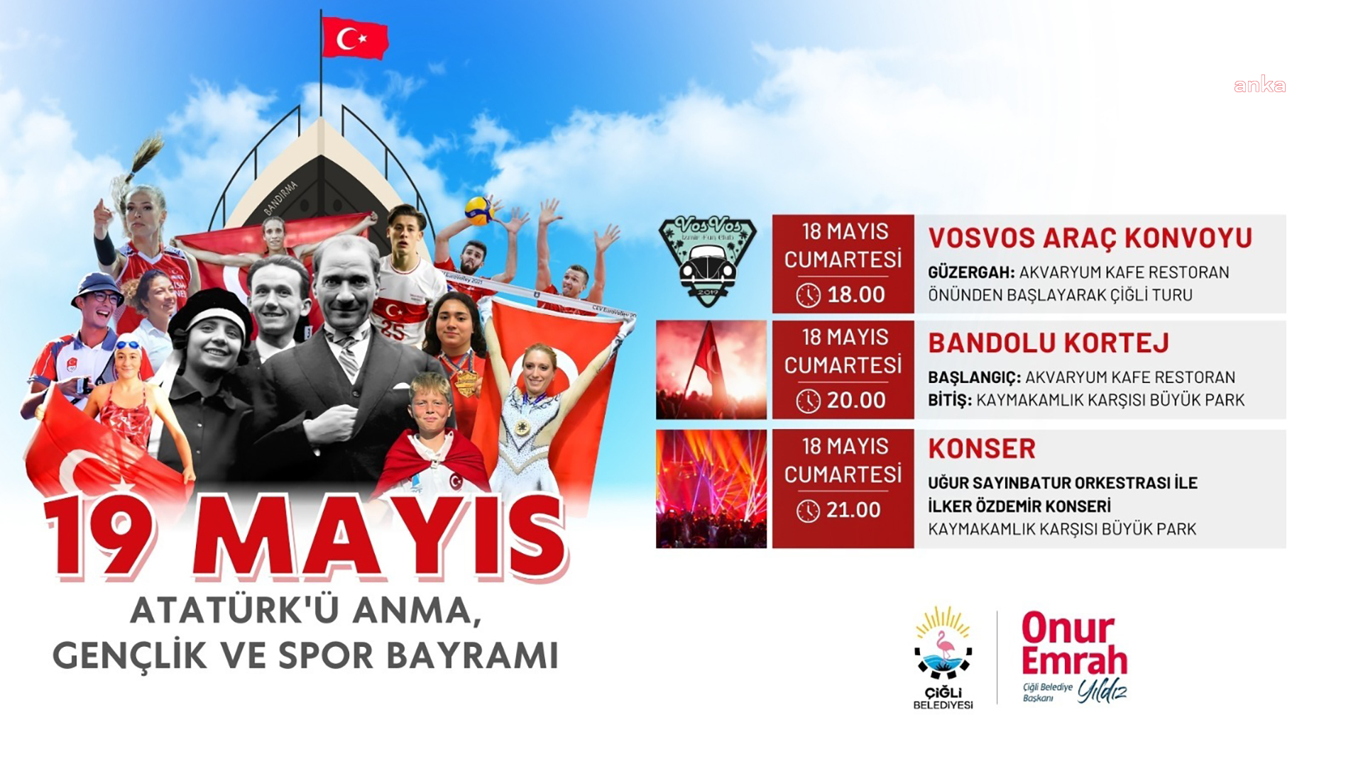 ÇİĞLİ’DE 19 MAYIS COŞKUYLA KUTLANACAK