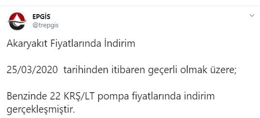 BENZİNİN FİYATI 5,02 TL'YE GERİLEYECEK