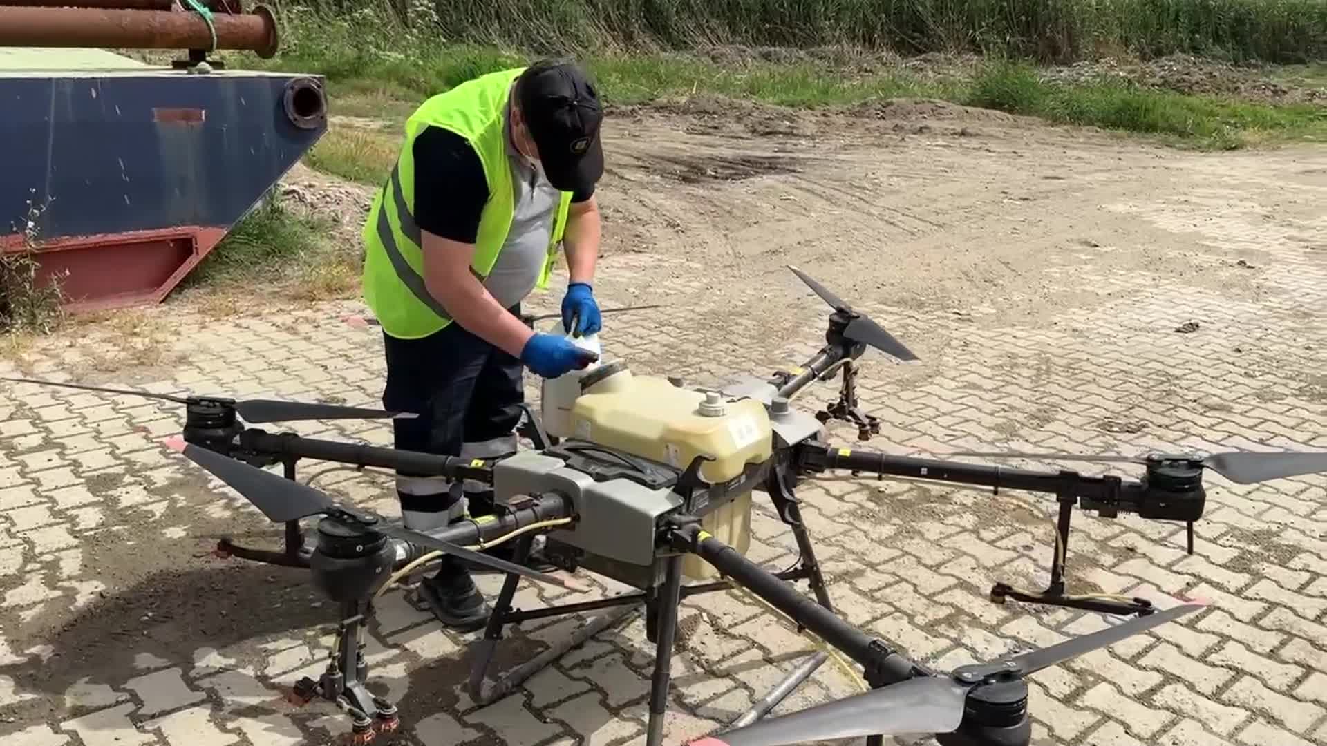 Edremit’te uçkunla mücadele çalışmaları drone ile destekleniyor