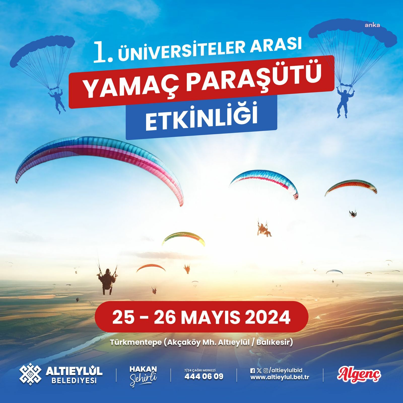 Üniversiteler yamaç paraşütü için Altıeylül’de buluşuyor
