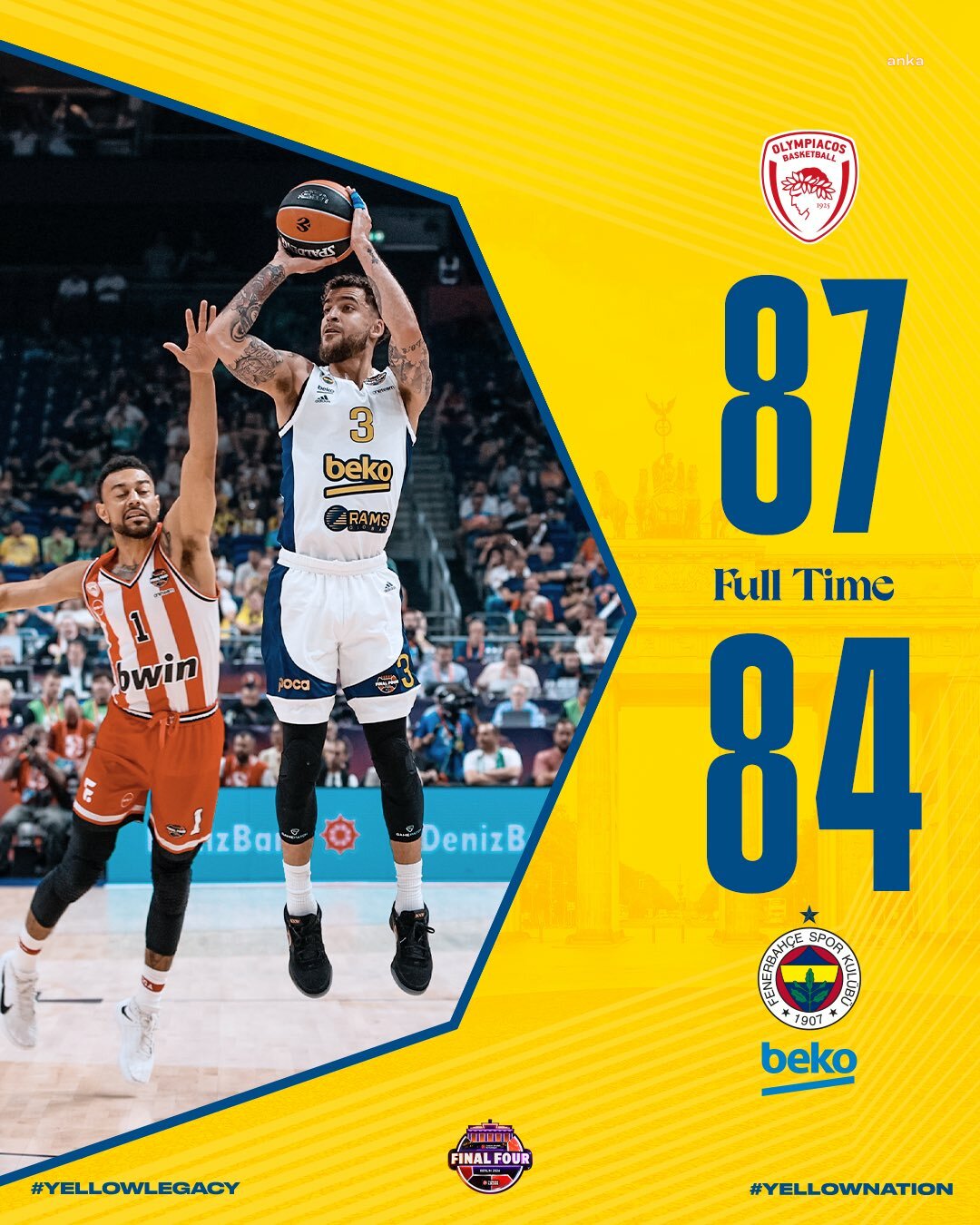 FLAŞ... Fenerbahçe Beko, Euro League 4'lü finalde dördüncü oldu