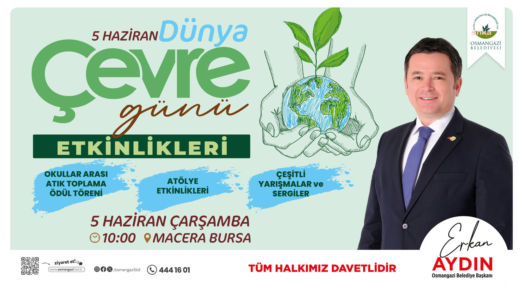 “5 Haziran Dünya Çevre Günü” Osmangazi’de çeşitli etkinliklerle kutlanacak