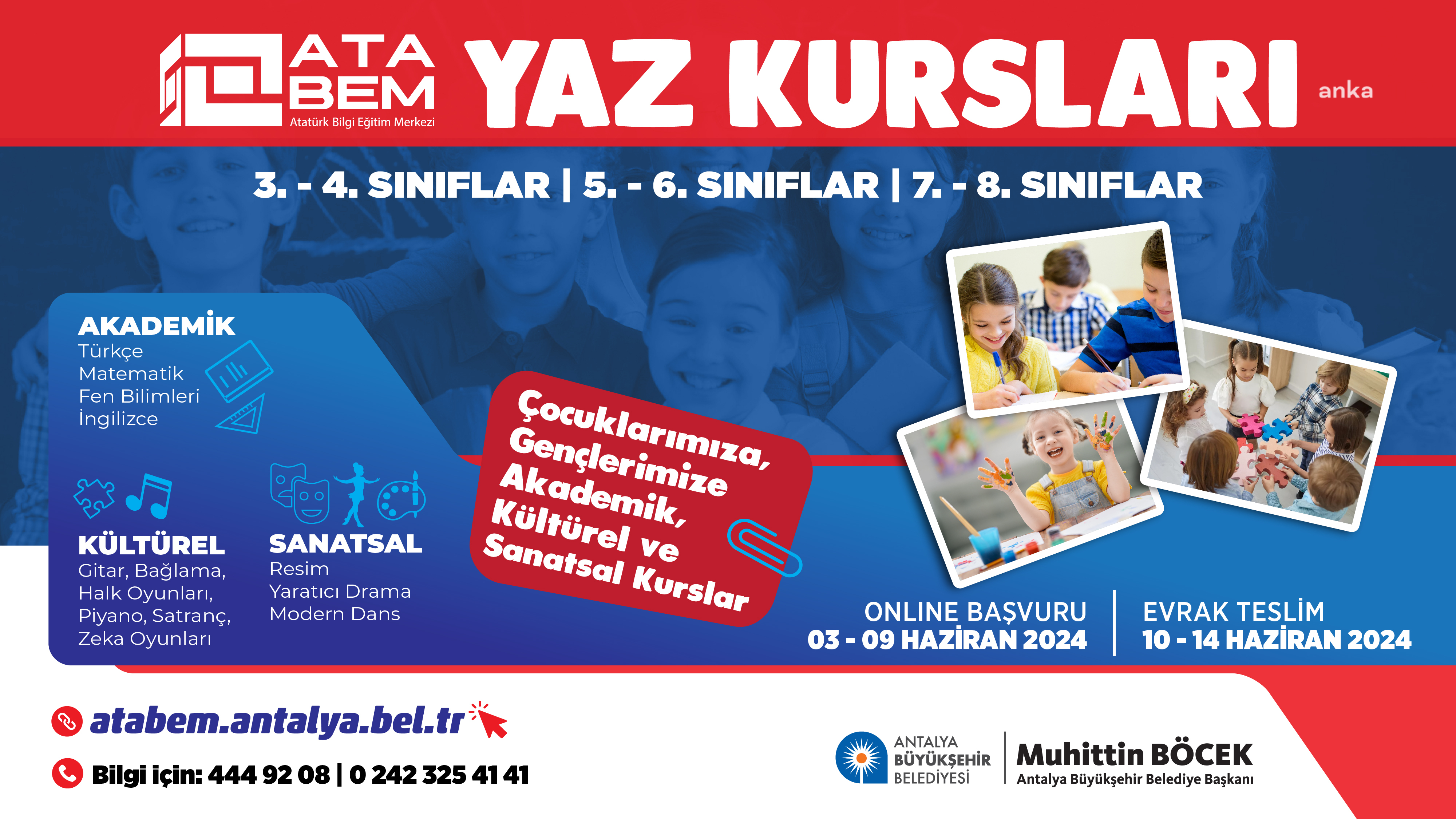 Antalya'da ATABEM yaz dönemi kurs kayıtları başlıyor