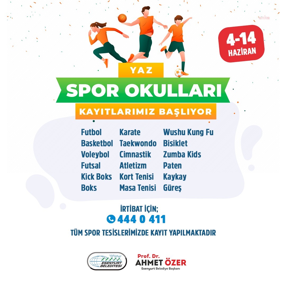 Esenyurt’ta Yaz Spor Okulları’nın kayıtları başlıyor